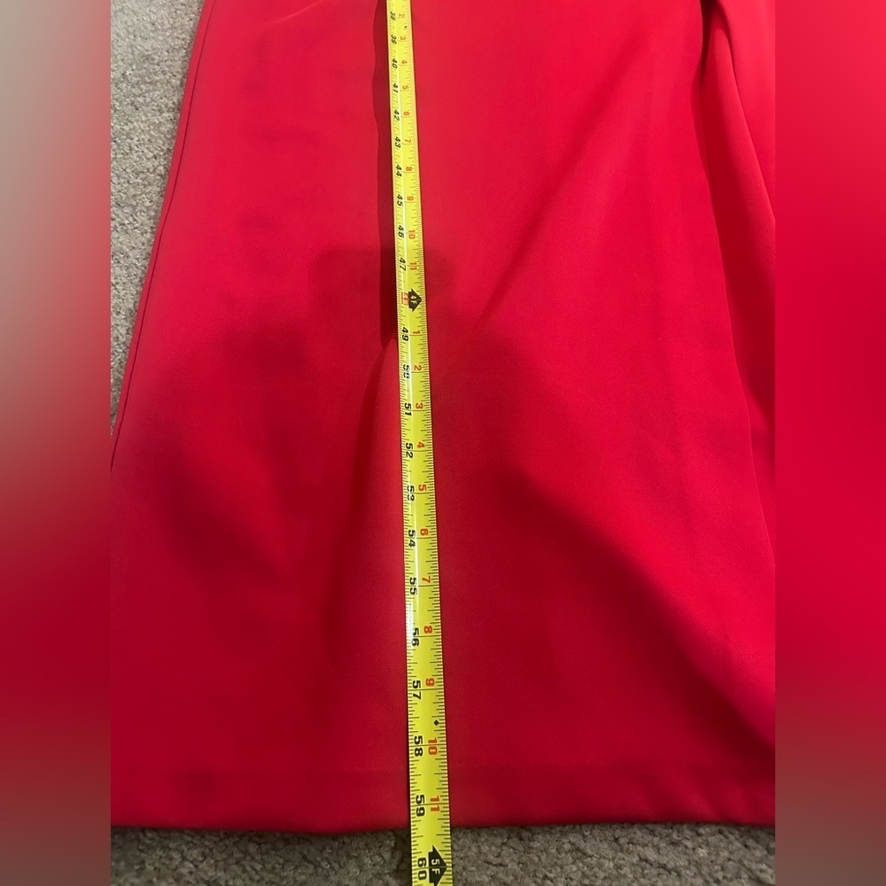 Eliza J One Shoulder Ruffle Red Gown Dress Size 16 - Picture 12 of 16